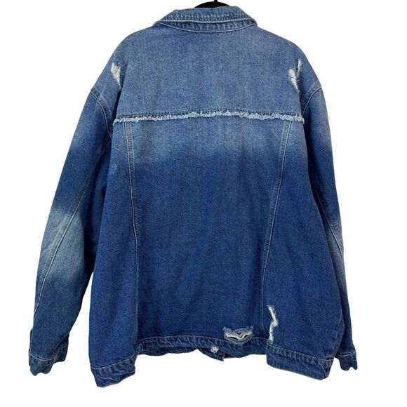 KanCan Plus Size Maurices Jean Jacket Distressed Denim Fall Capsule Size 4X - Picture 2 of 8